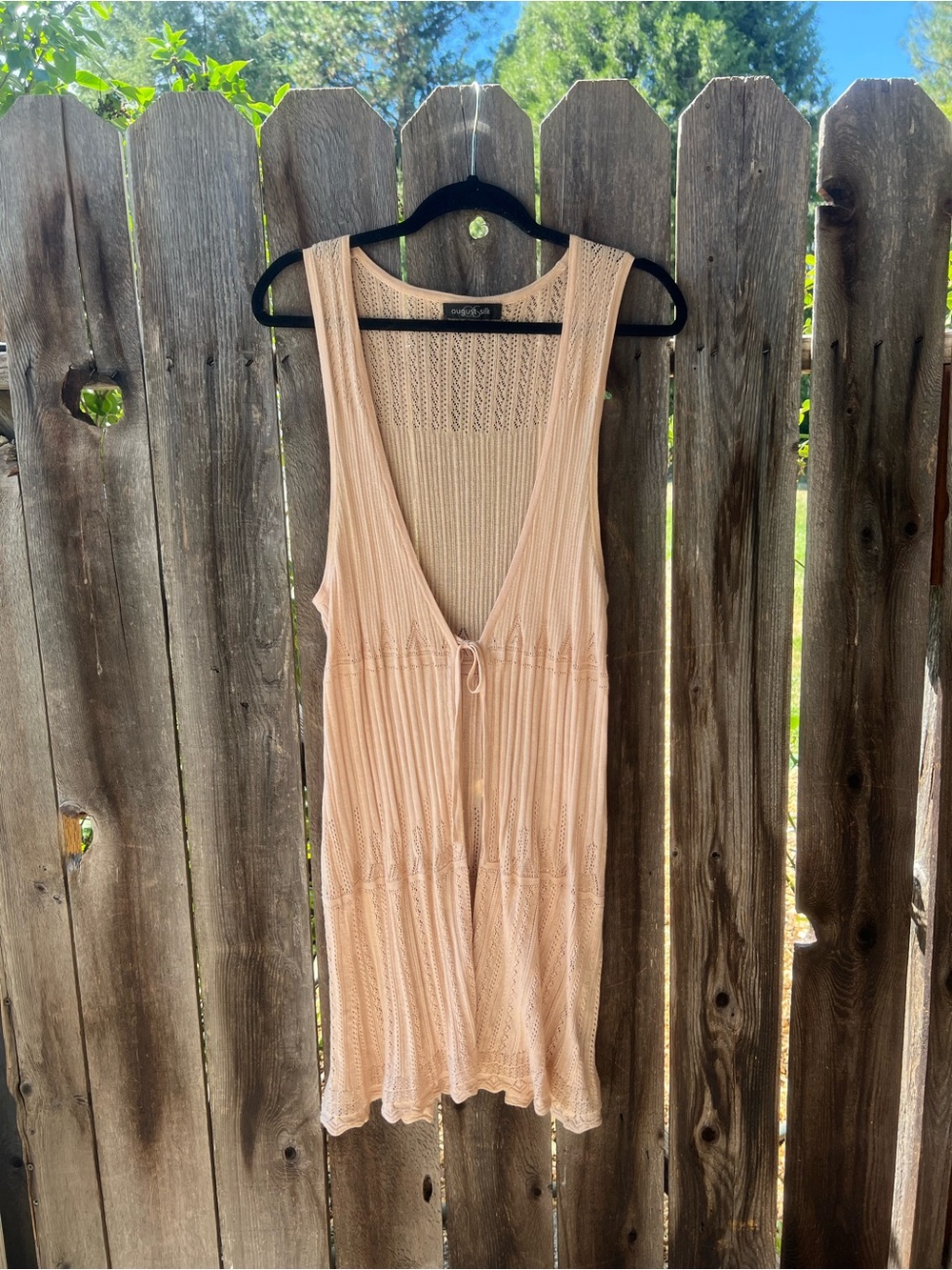 august silk Light Peach Crochet Dress